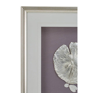 Nason Silver Leaf Design Wall Art with Wooden Frame