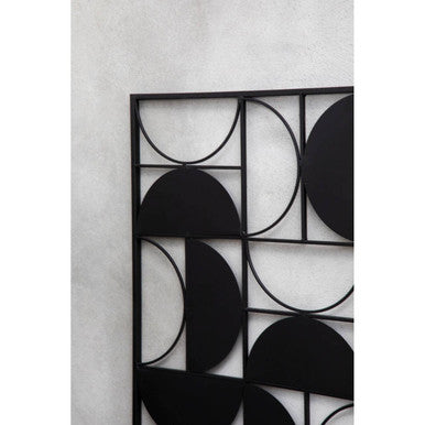 Trento Black Finish Semicircle Wall Art