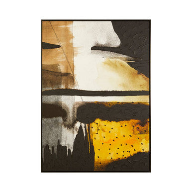Astratto Black And Ochre Wall Art - Image 1