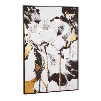 Astratto Floral and Metallic Wall Art