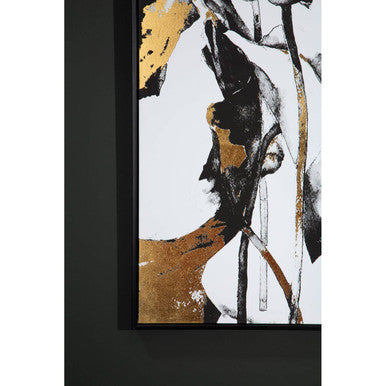 Astratto Floral and Metallic Wall Art