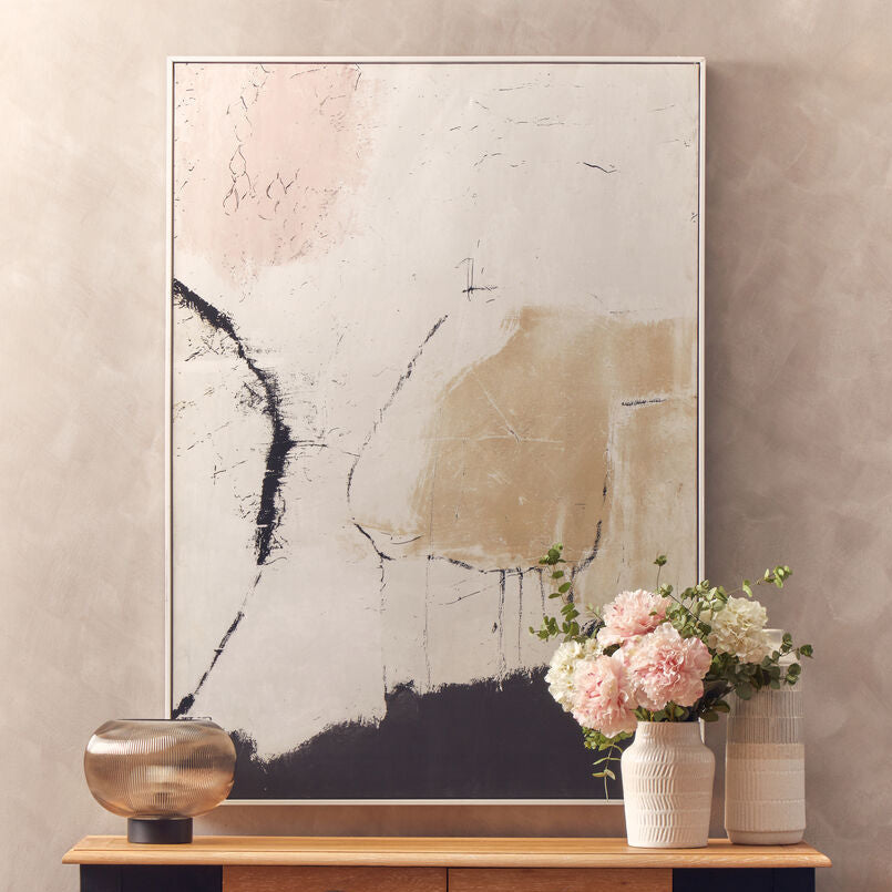Astratto Natural Pink And Classic Wall Art - Image 1