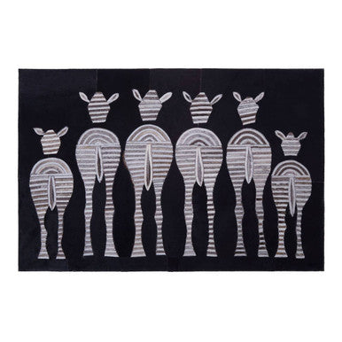 Safira Leather Patchwork Zebra Wall Art - Image 2