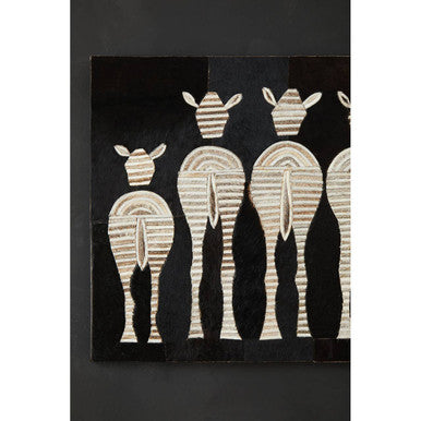 Safira Leather Patchwork Zebra Wall Art - Image 5