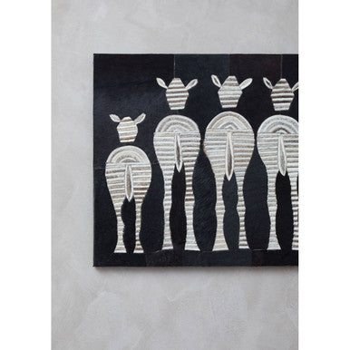 Safira Leather Patchwork Zebra Wall Art - Image 7