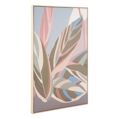 Astratto Pastel Leaves Canvas Wall Art