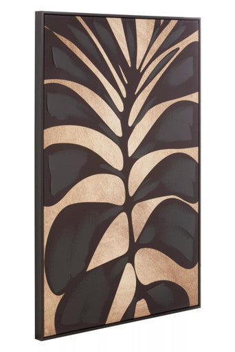 Astratto Canvas Black Leaf Design Wall Art - Image 3