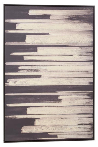 Astratto Black and Natural Canvas Wall Art