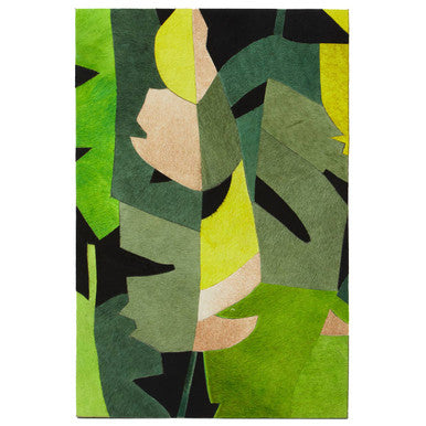 Safira Botanical Hair on Leather Patchwork Wall Art - Image 2