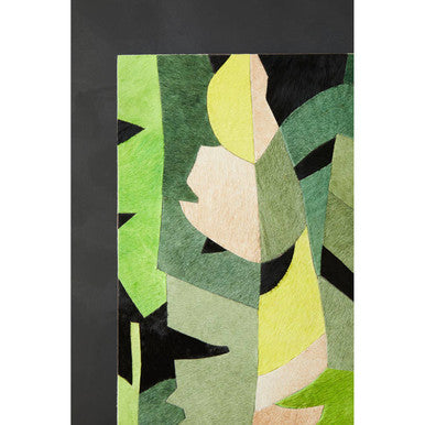 Safira Botanical Hair on Leather Patchwork Wall Art - Image 6