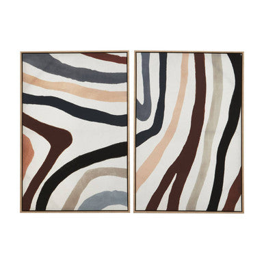 Astratto Set Of Two Multi Coloured Wall Art