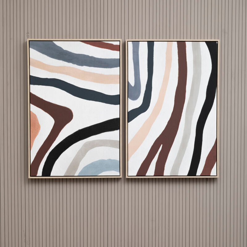 Astratto Set Of Two Multi Coloured Abstract Wall Art - Image 1