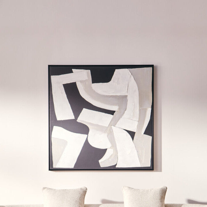 Astratto Monochrome Abstract Textured Wall Art - Image 1