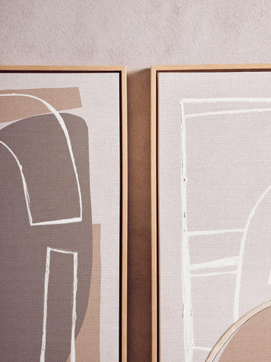 Astratto Set Of 2 Neutral Multi Colour Wall Art