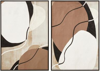 Astratto Set of 2 Abstract Earthy Tones Canvas Wall Art - Image 2