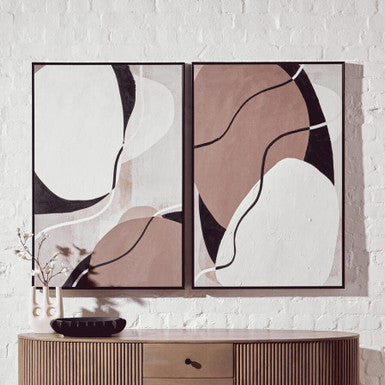 Astratto Set of 2 Abstract Earthy Tones Canvas Wall Art - Image 1