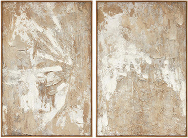 Astratto Set Of 2 Neutral Hued Textured Wall Art - Image 2