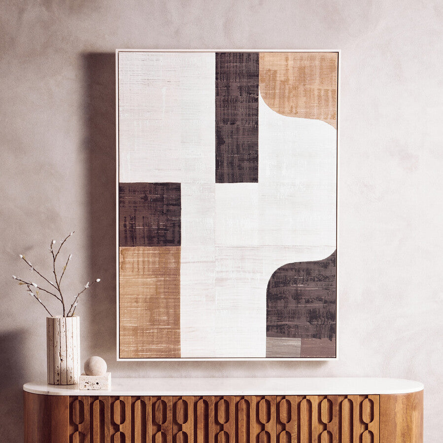 Astratto Neutral Abstract Textured Canvas Wall Art - Image 1