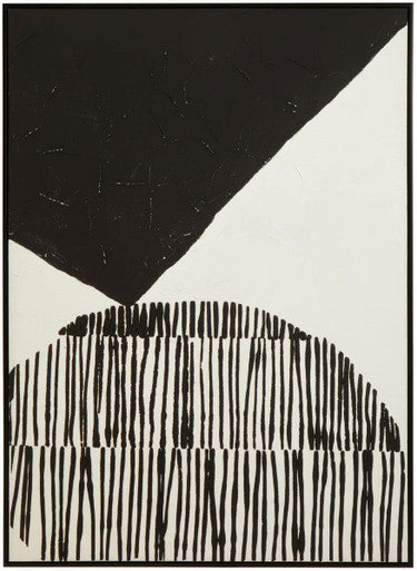 Astratto Black and White Abstract Hand Painted Wall Art - Image 2