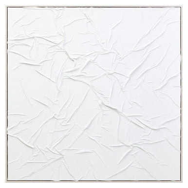 Astratto White Hand Painted Sculptural Fabric Wall Art - Image 2