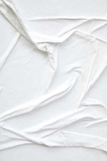 Astratto Canvas White Pleated Fabric Hand Painted Wall Art