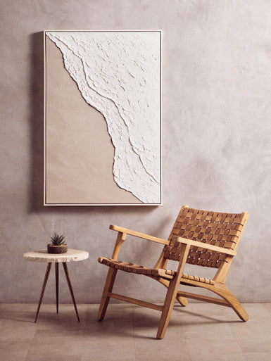 Astratto Canvas Natural And White Textured Plaster Wall Art