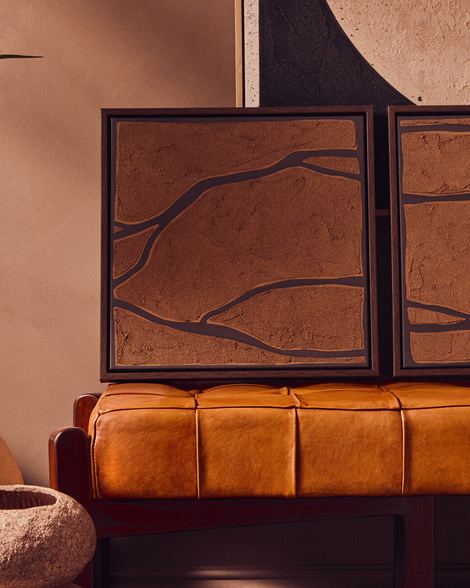 Astratto Set Of 2 Brown and Black Textured Wall Art - Image 7