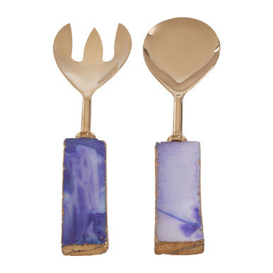 Bowerbird Agata Blue Warm Metallic Serving Set - Image 1