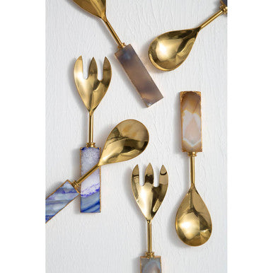 Bowerbird Agata Blue Warm Metallic Serving Set