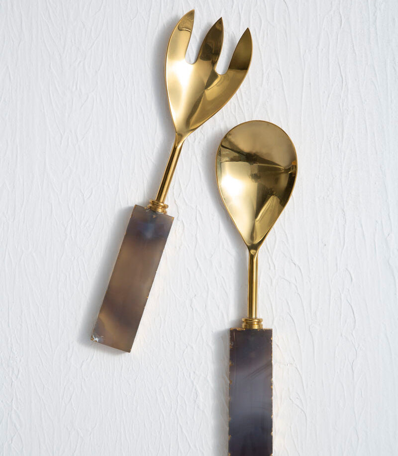 Bowerbird Agata Grey And Gold Serving Set - Image 2