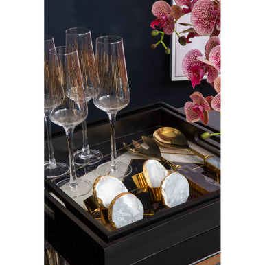 Bowerbird Agata Grey And Gold Napkin Rings - Image 7