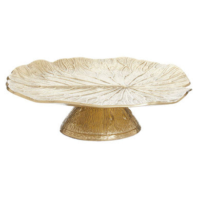 Salma Gold Finish Lotus Leaf Cake Stand