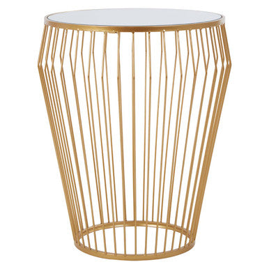 Avantis Round Side Table With Gold Polished Frame