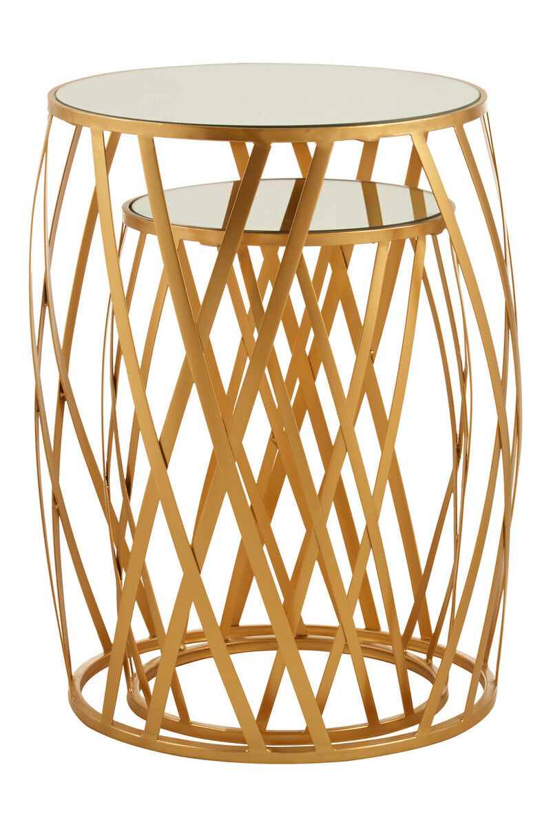 Avantis Set Of 2 Cross Design Side Tables