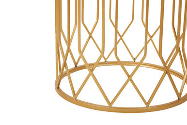 Avantis Set Of 2 Gold Frame Round Side Tables - Image 7
