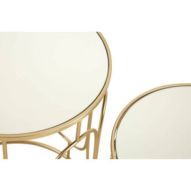 Avantis Set Of 2 Champagne Metal Side Tables