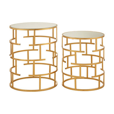Avantis Set Of 2 Maze Design Side Tables - Image 2