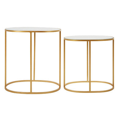 Avantis Gold Finish Set Of 2 Oval Side Tables - Image 5