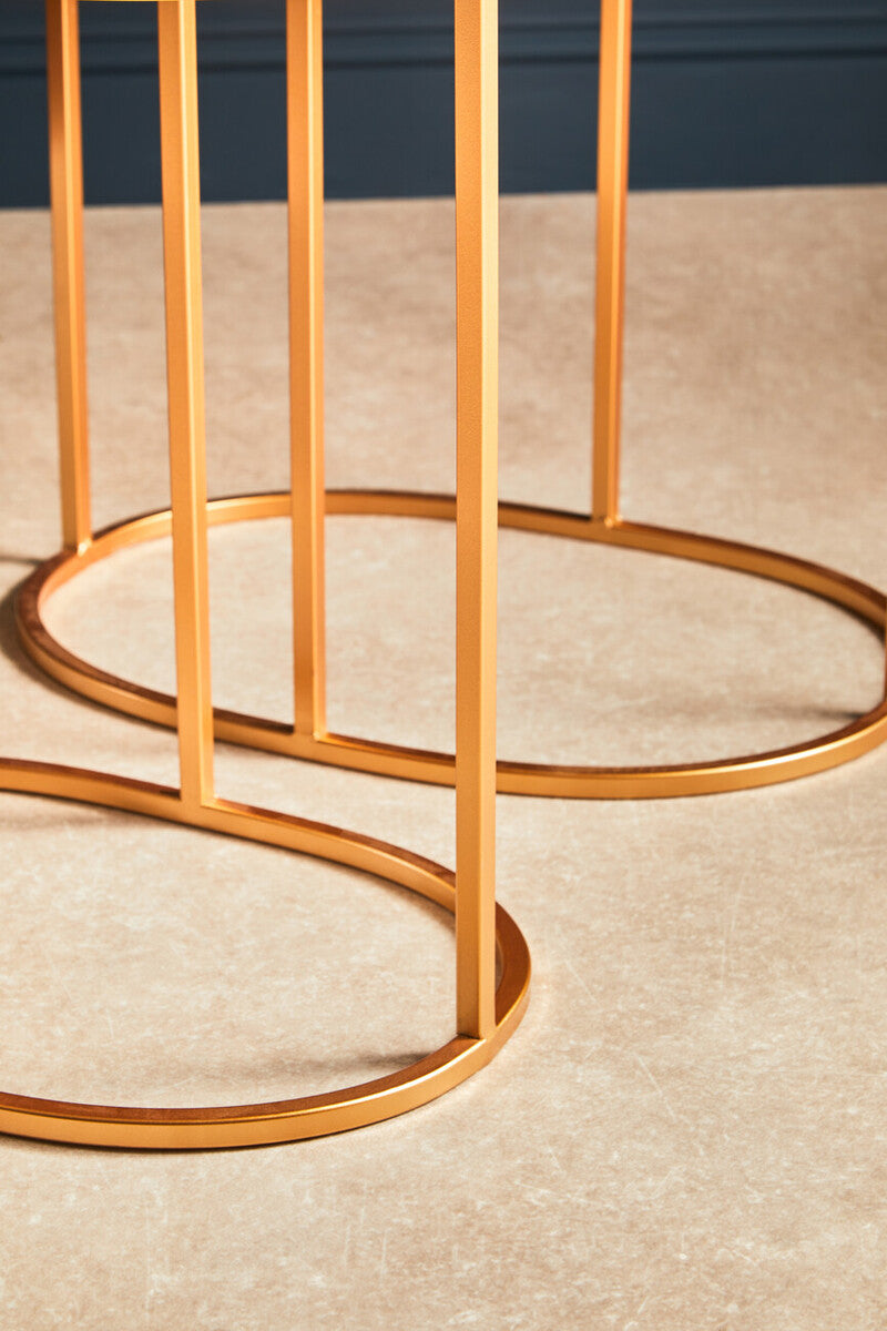 Avantis Gold Finish Set Of 2 Oval Side Tables - Image 8