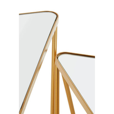 Avantis Set Of 2 Gold Finish Triangle Tables - Image 8