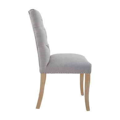 Kensington Townhouse Grey Linen Dining Chair - Image 5