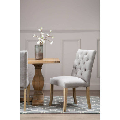 Kensington Townhouse Grey Linen Dining Chair - Image 3