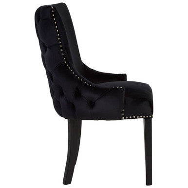 Kensington Townhouse Black Velvet Studded Dining Chair - Image 3