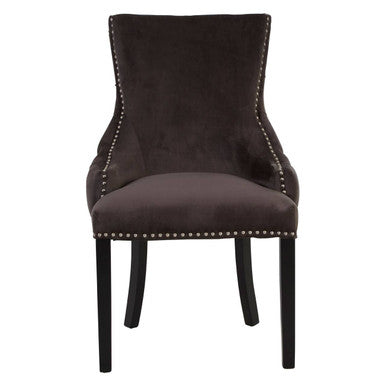 Kensington Townhouse Grey Velvet Button Tufted Dining Chair - Image 2