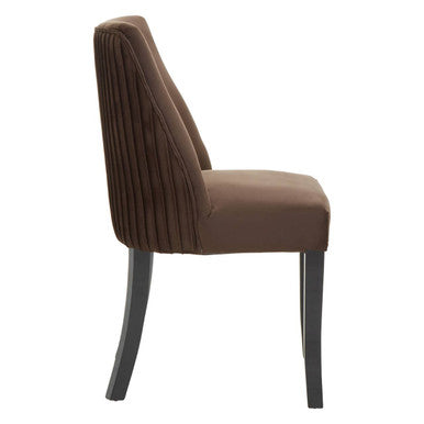 Kensington Townhouse Mink Velvet Dining Chair With Wooden Legs