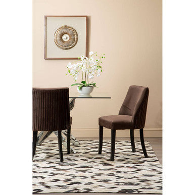 Kensington Townhouse Mink Velvet Dining Chair With Wooden Legs