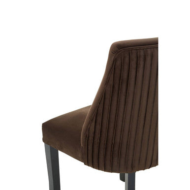Kensington Townhouse Mink Velvet Dining Chair With Wooden Legs
