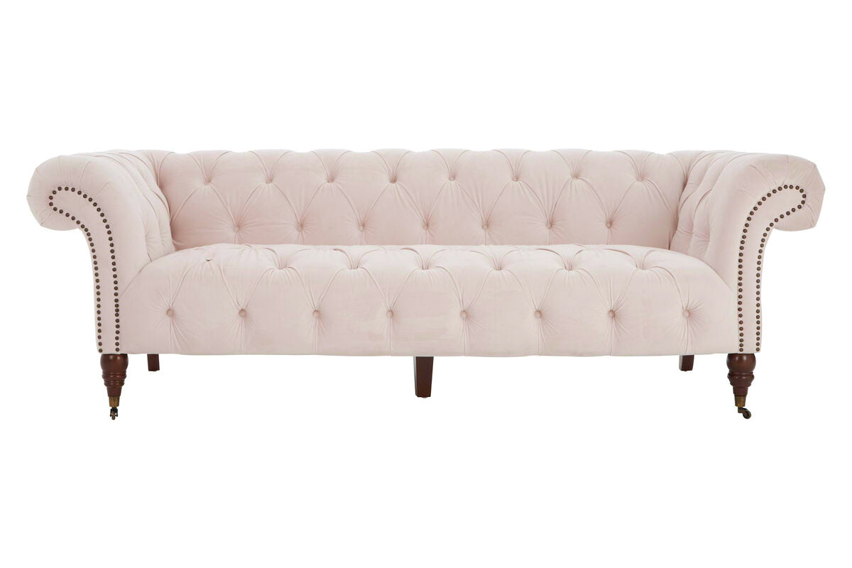 3 Seater Blossom Fabric Chesterfield Sofa, Suri - Image 2