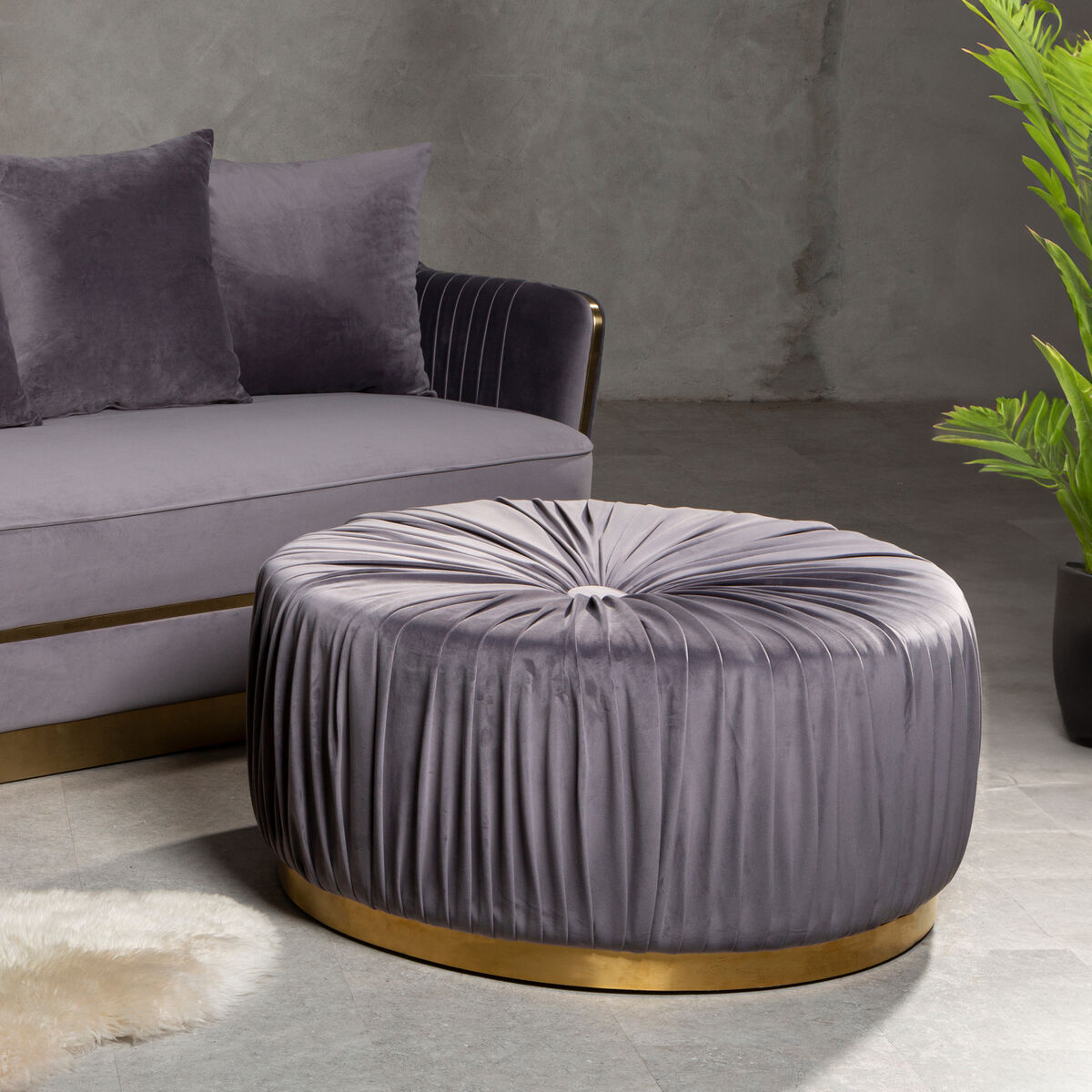 Shea Grey Footstool - Image 1
