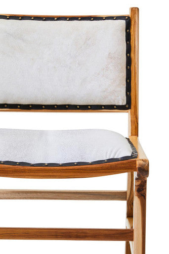 Kendari Natural Leather and Teak Wood Dining Chair - Image 6
